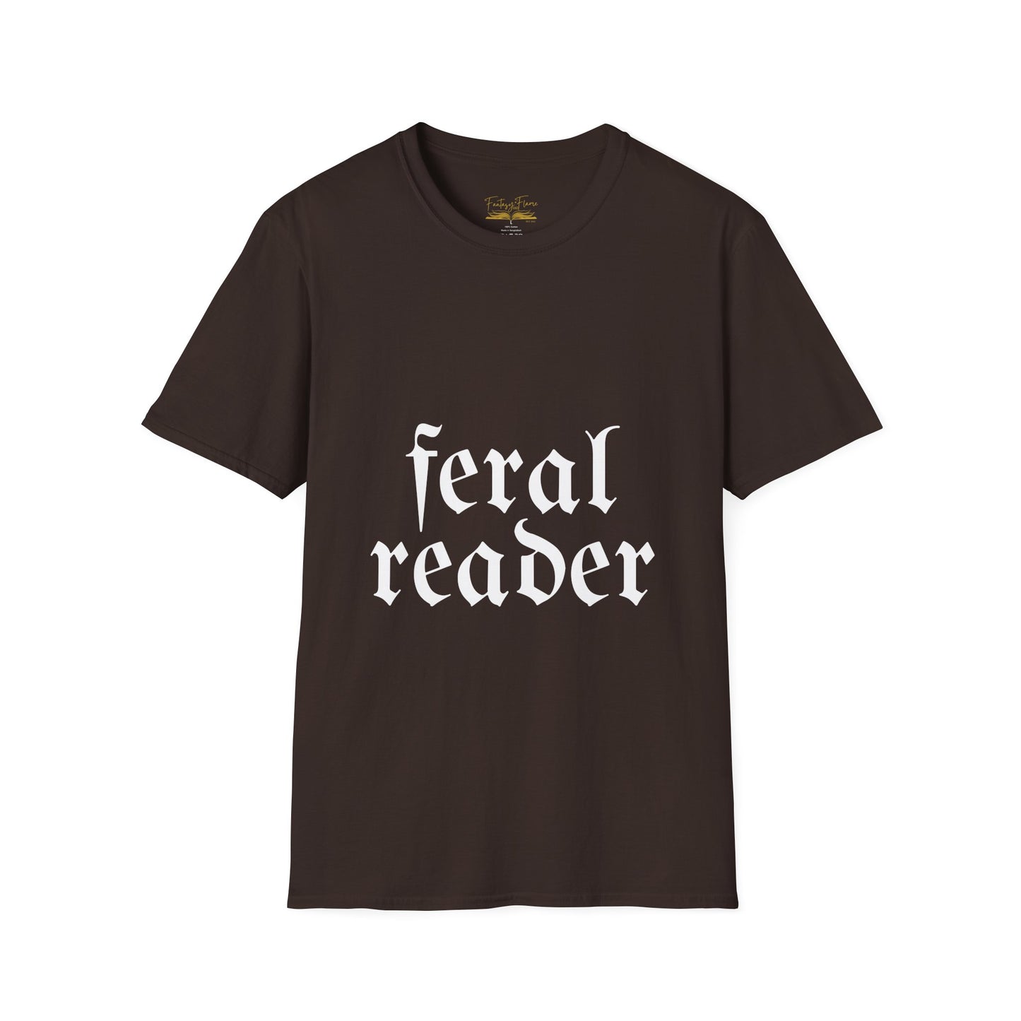 Feral Reader (white script) T-Shirt
