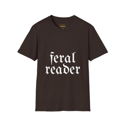 Feral Reader (white script) T-Shirt