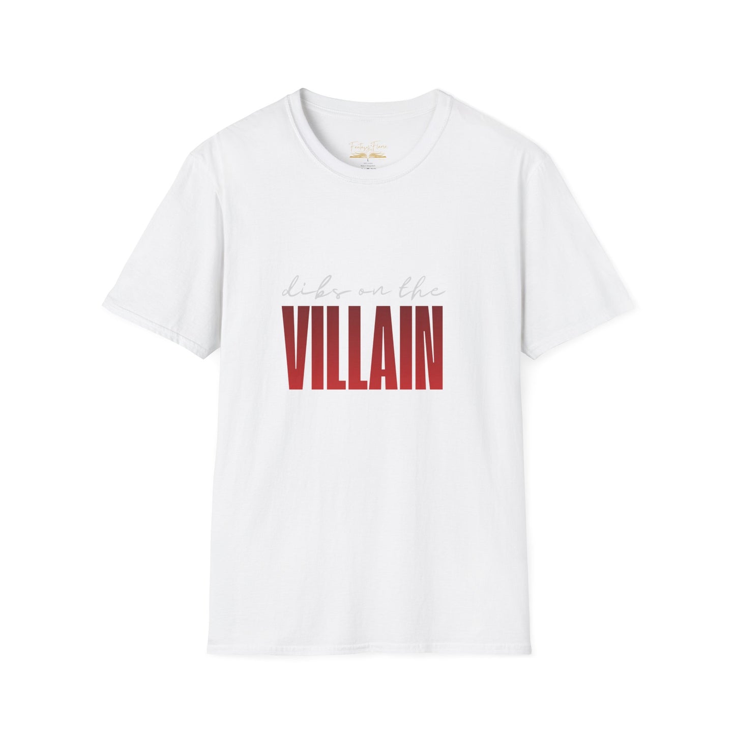 Dibs on the Villain (white script) Cotton T-Shirt