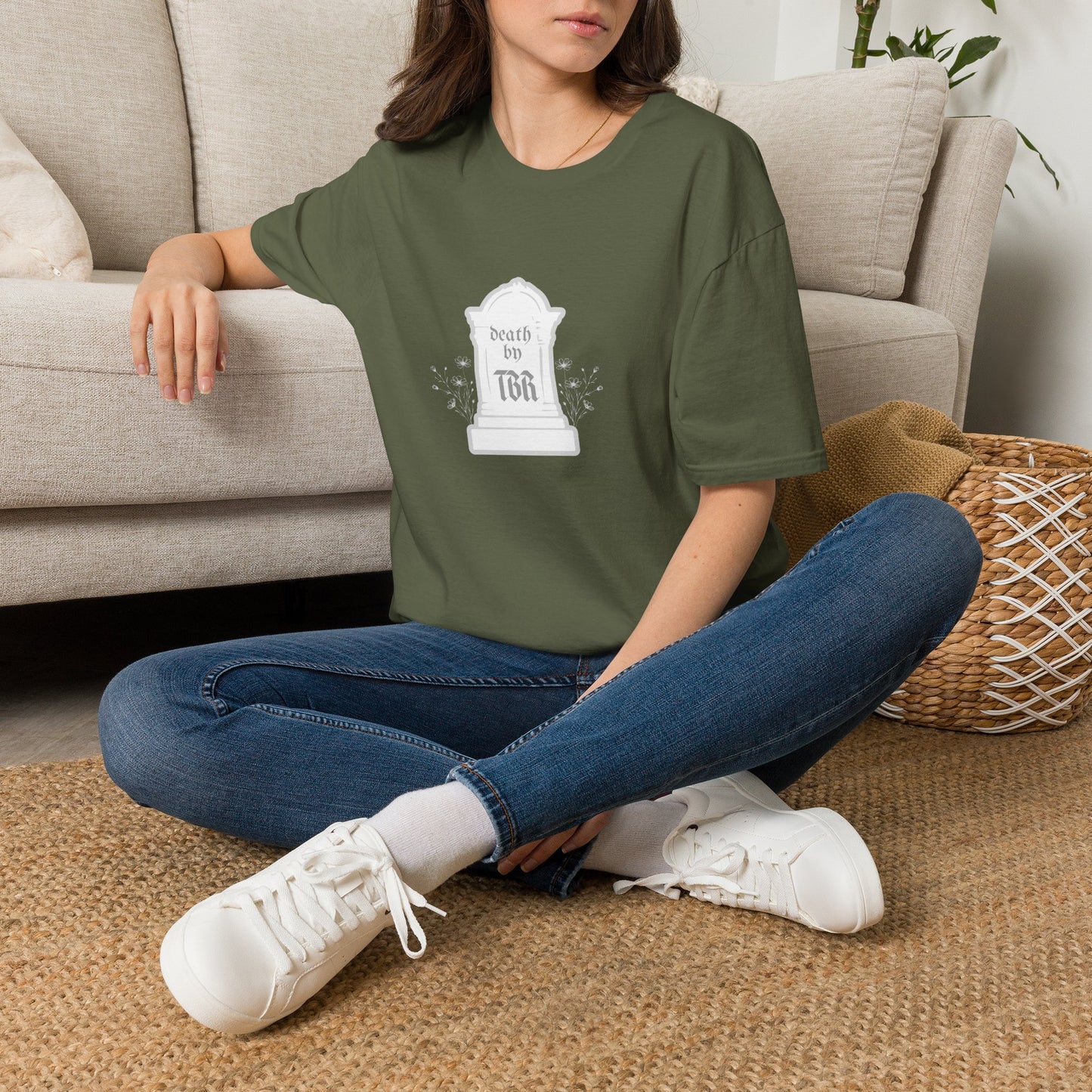 Death by TBR (grey script) Cotton T-Shirt