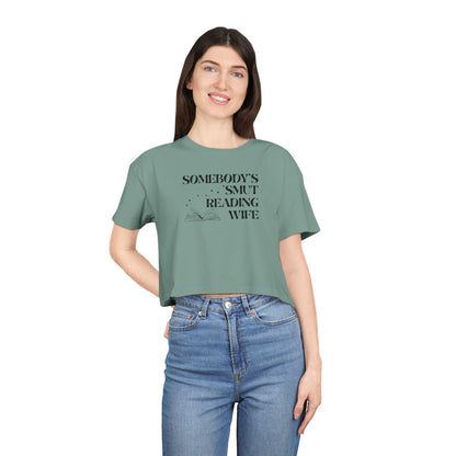 Somebody's Smut Reading Wife Crop Tee