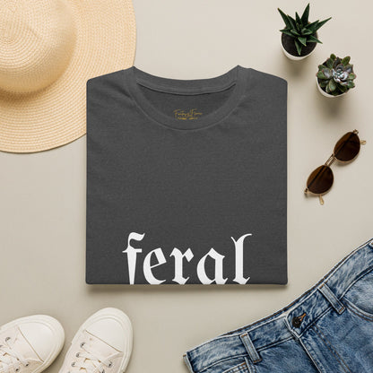 Feral Reader (white script) T-Shirt