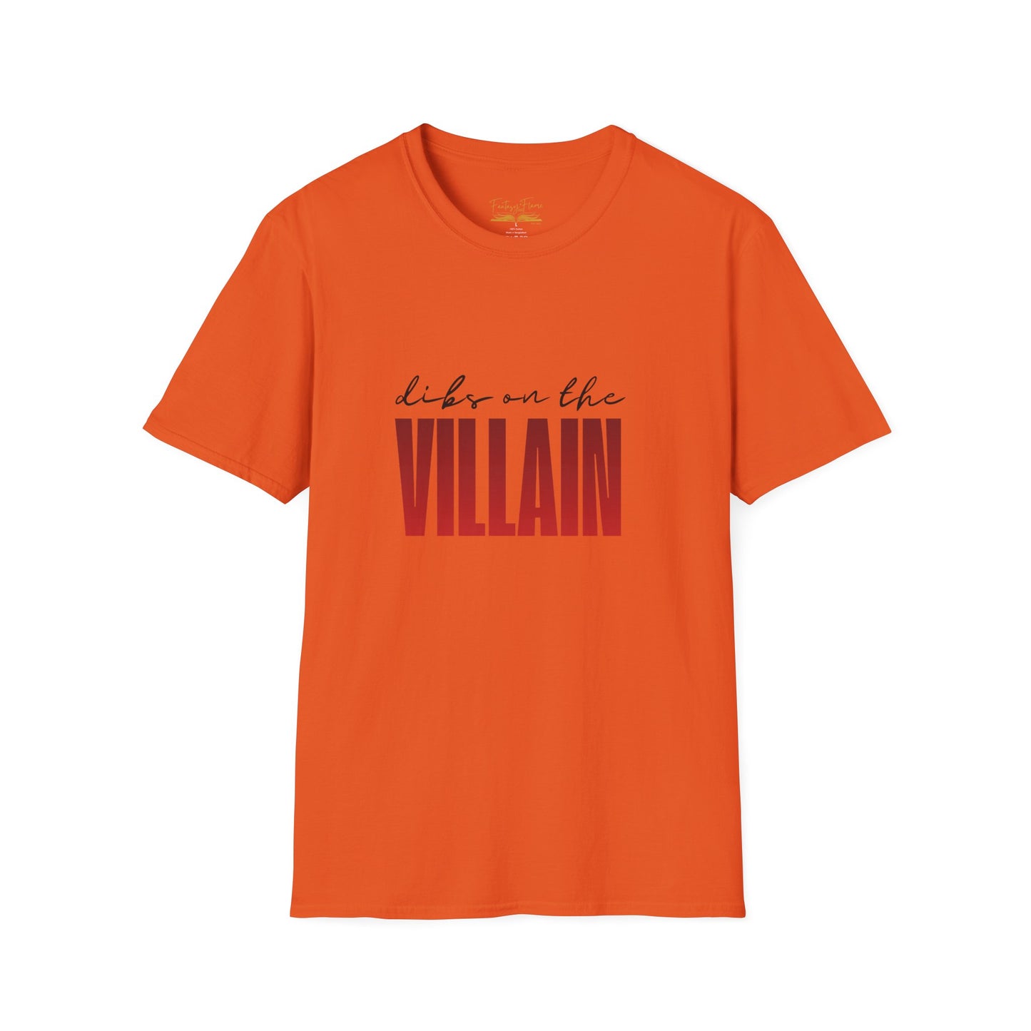 Dibs on the Villain (black script) Cotton T-Shirt