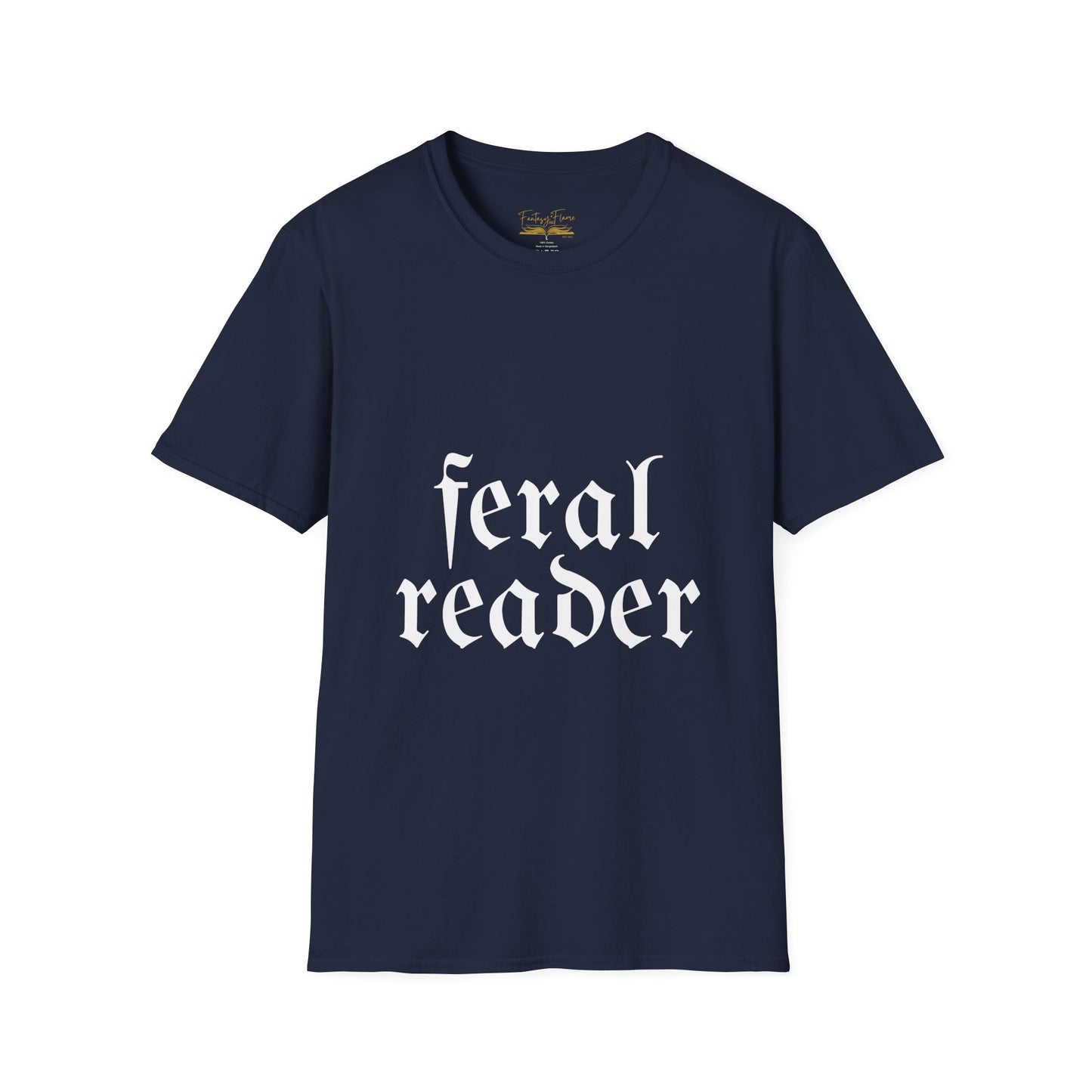 Feral Reader (white script) T-Shirt