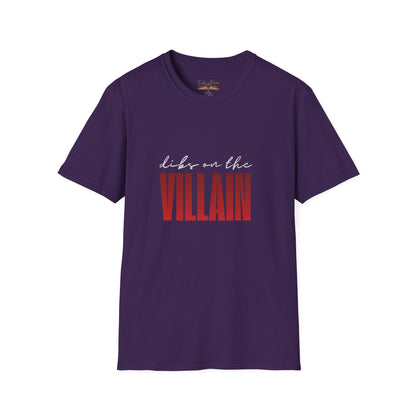 Dibs on the Villain (white script) Cotton T-Shirt
