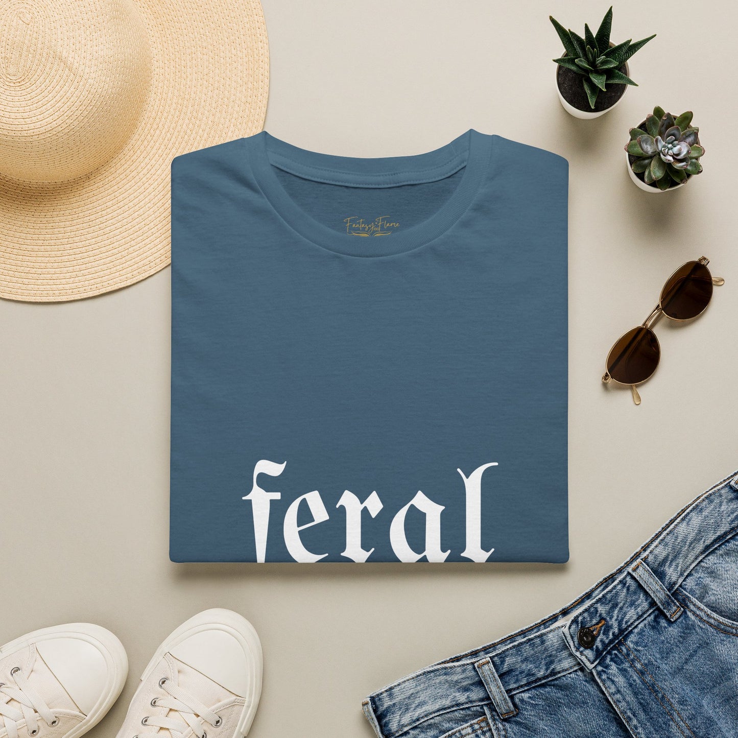 Feral Reader (white script) T-Shirt
