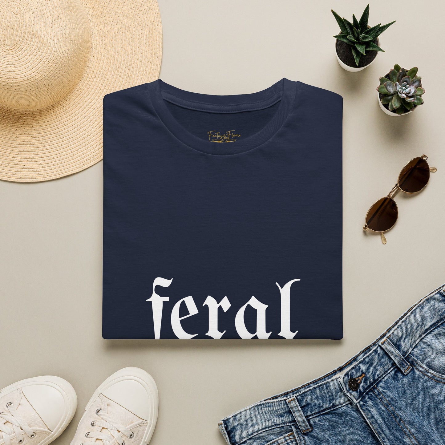 Feral Reader (white script) T-Shirt