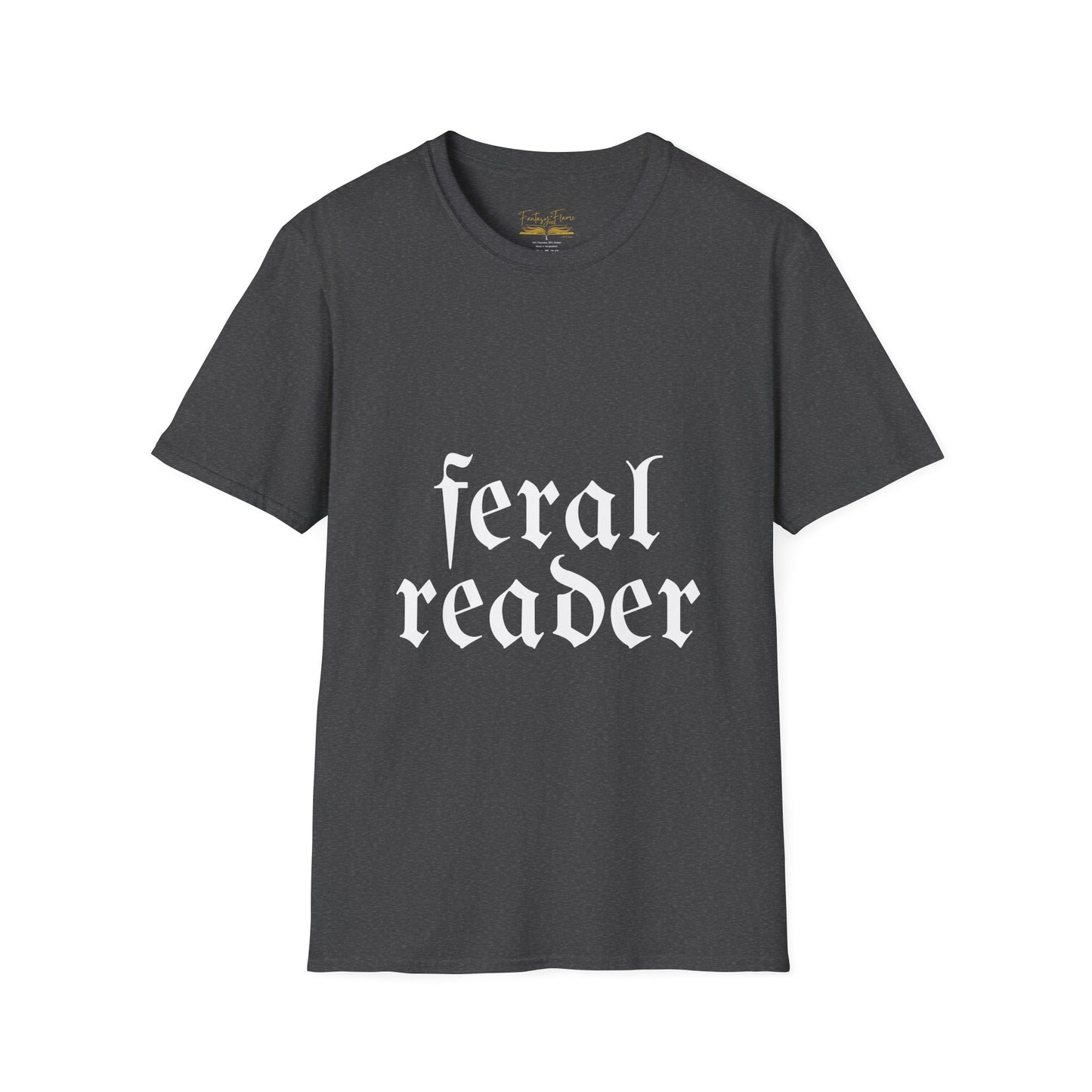 Feral Reader (white script) T-Shirt