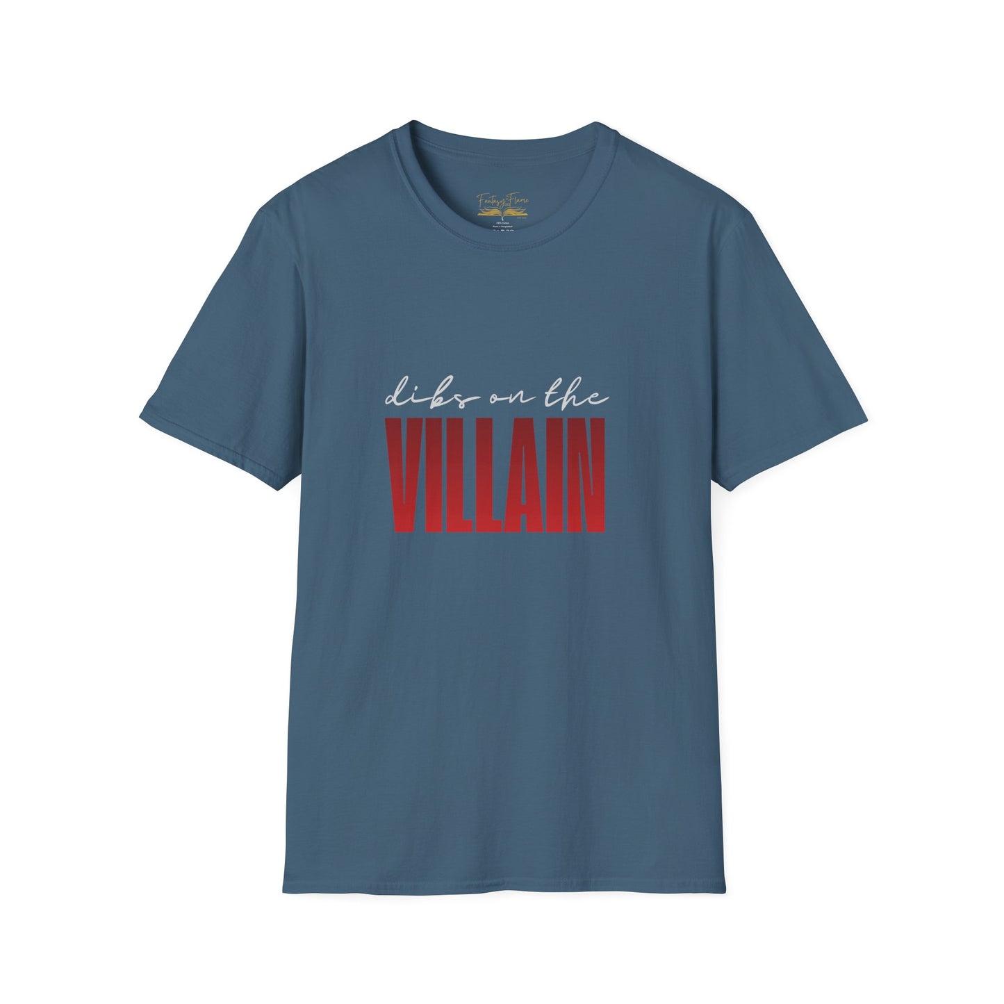Dibs on the Villain (white script) Cotton T-Shirt
