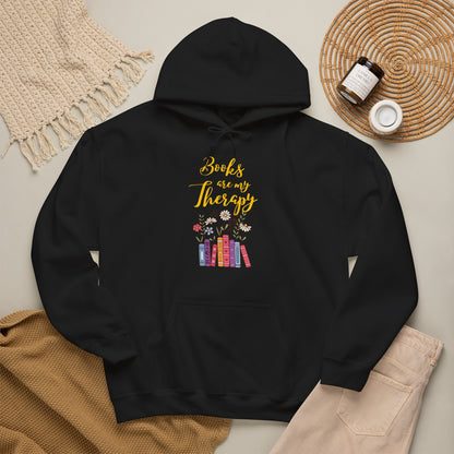 Books Are My Therapy (yellow script) Hoodie