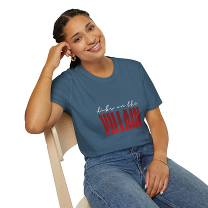 Dibs on the Villain (white script) Cotton T-Shirt