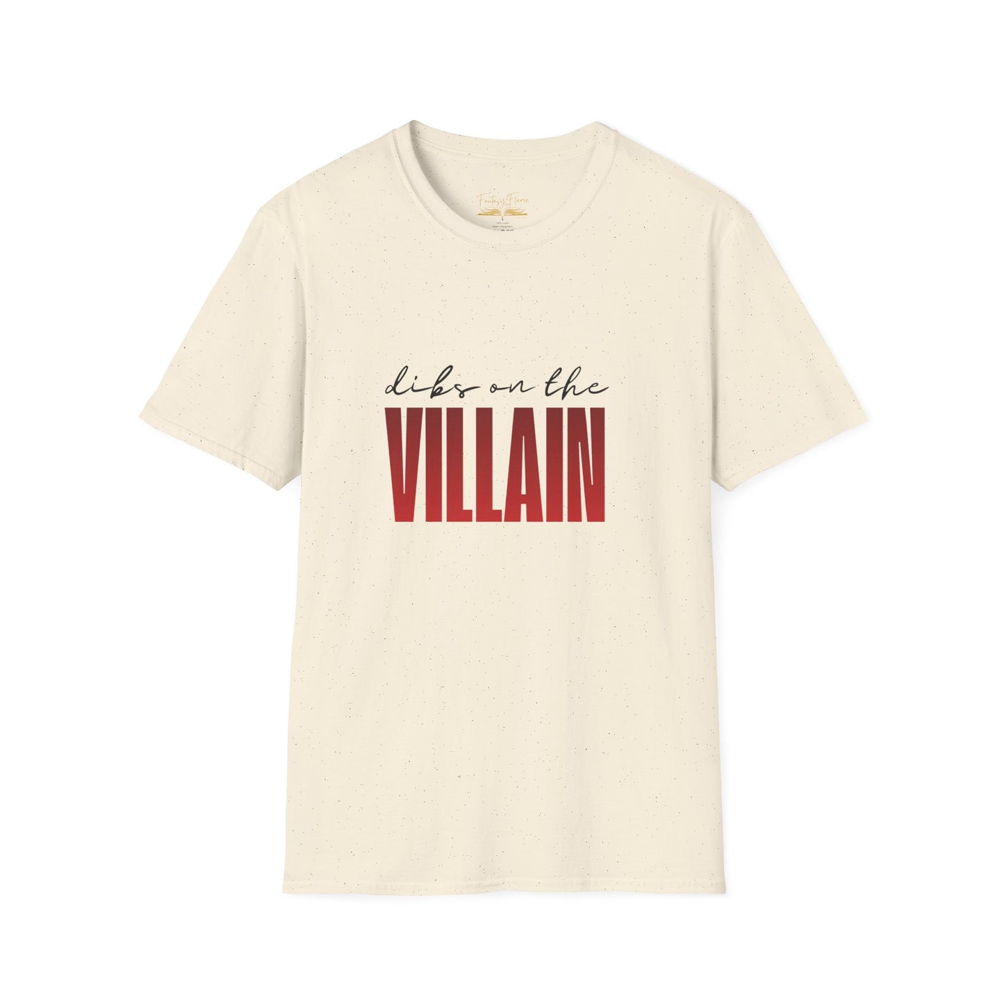 Dibs on the Villain (black script) Cotton T-Shirt