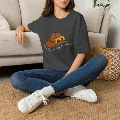 Ride The Cowboy (white script) cotton T-shirt