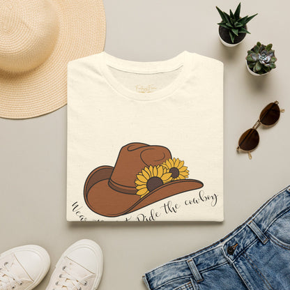 Ride The Cowboy (black script) cotton T-shirt