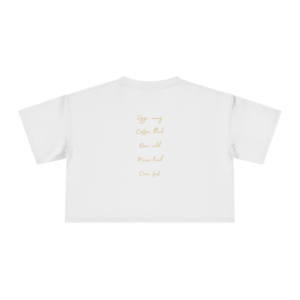 Officially Licensed Dom's List Gold Script Crop Tee