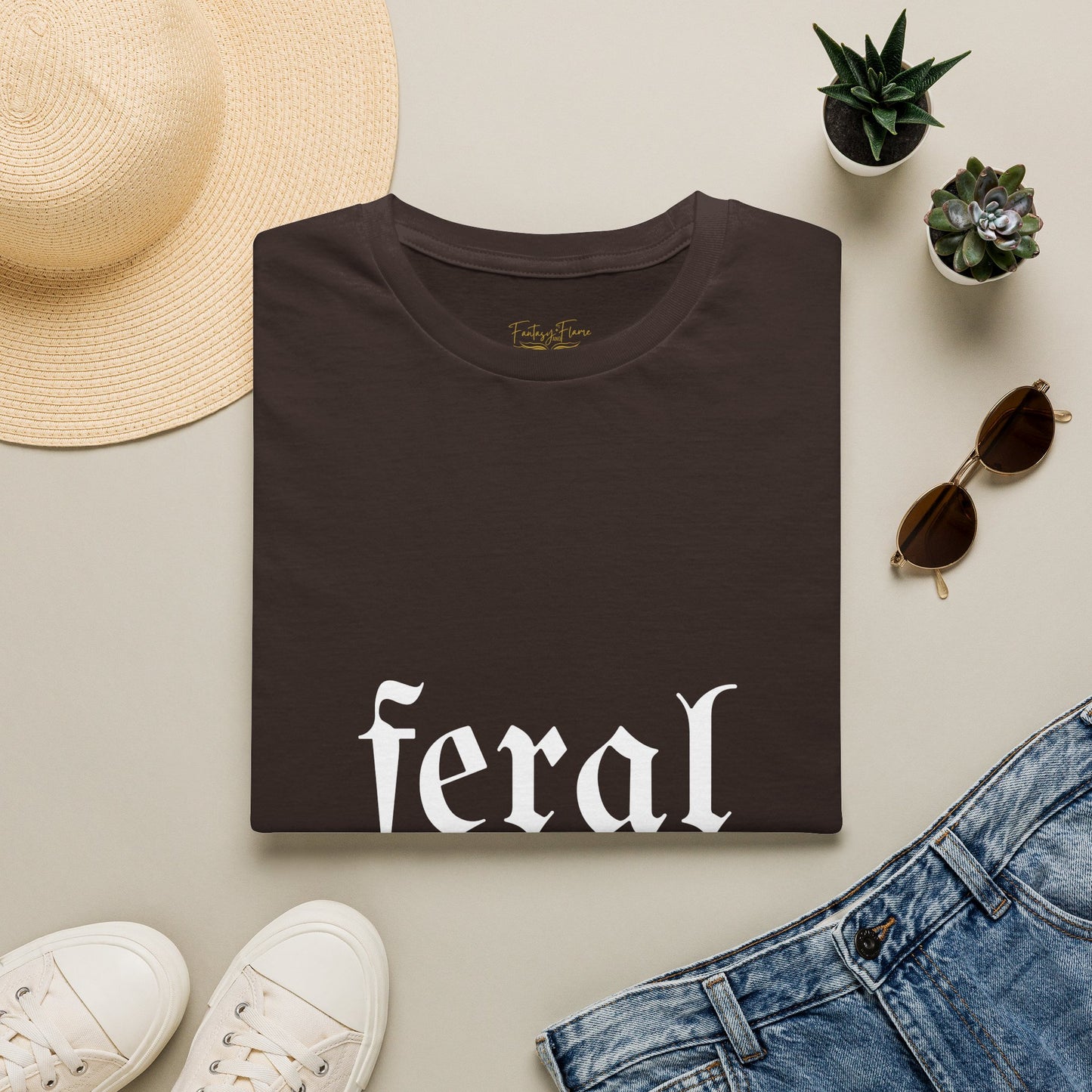 Feral Reader (white script) T-Shirt