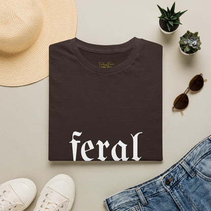 Feral Reader (white script) T-Shirt