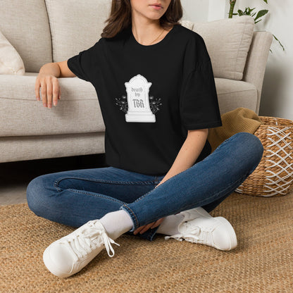 Death by TBR (grey script) Cotton T-Shirt