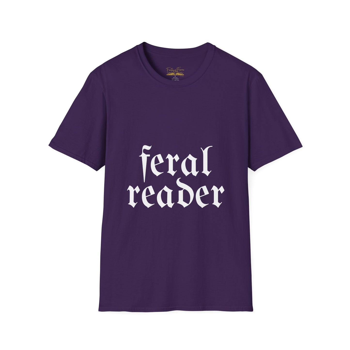 Feral Reader (white script) T-Shirt