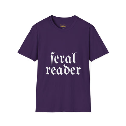 Feral Reader (white script) T-Shirt