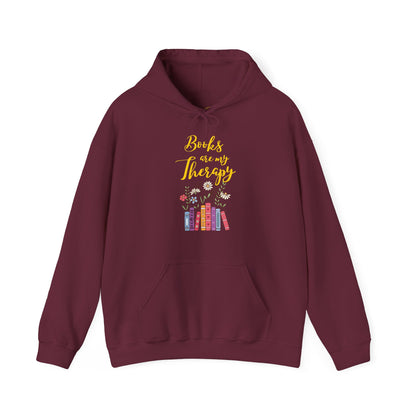 Books Are My Therapy (yellow script) Hoodie