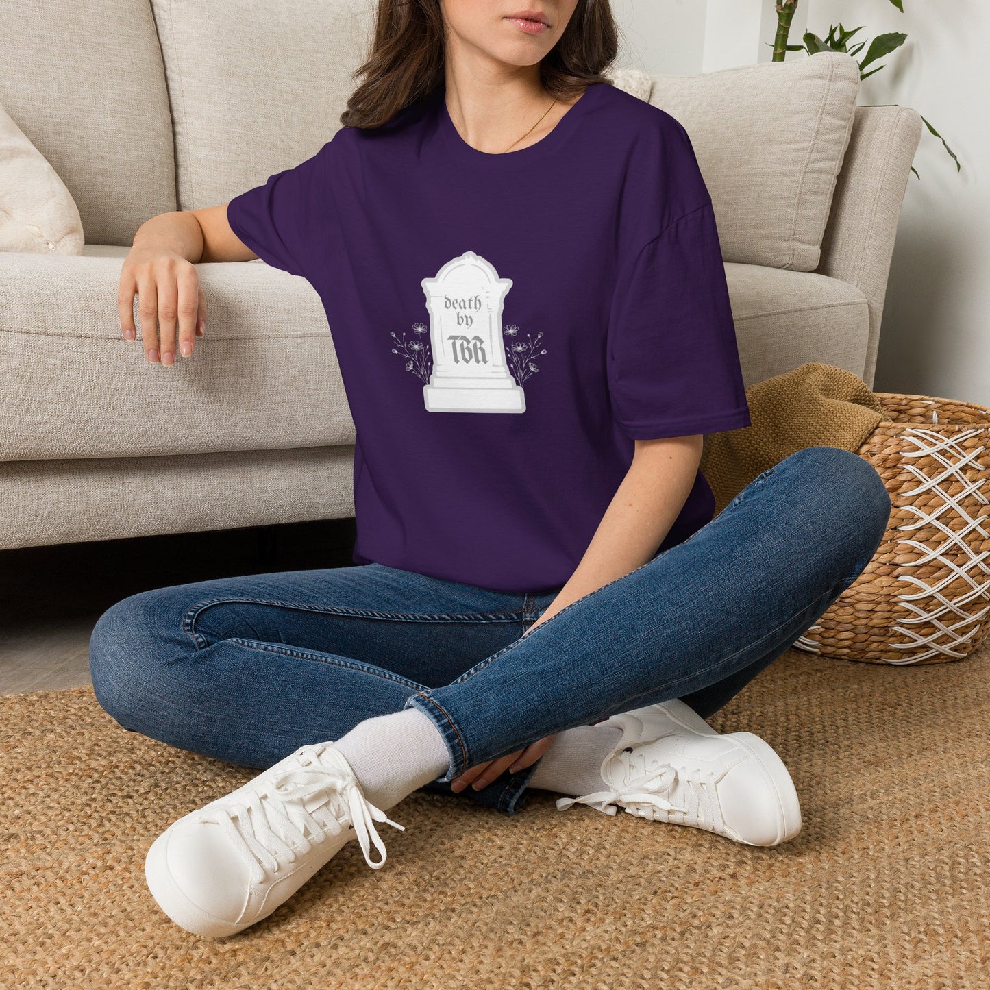 Death by TBR (grey script) Cotton T-Shirt
