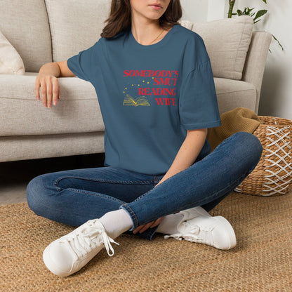 Somebody's Smut Reading Wife Cotton (red script) T-Shirt