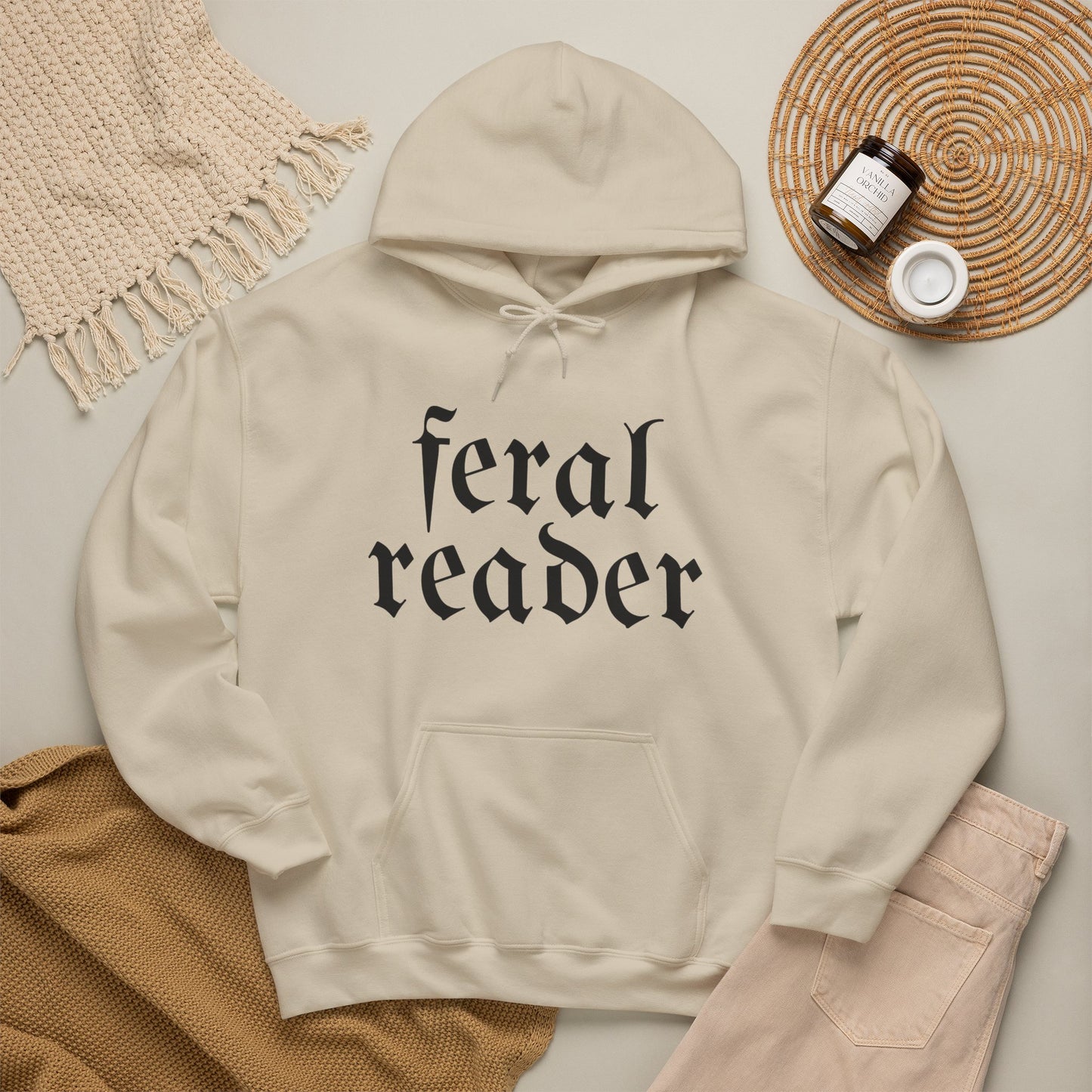Feral Reader (black script) Hoodie