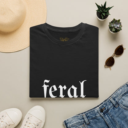 Feral Reader (white script) T-Shirt