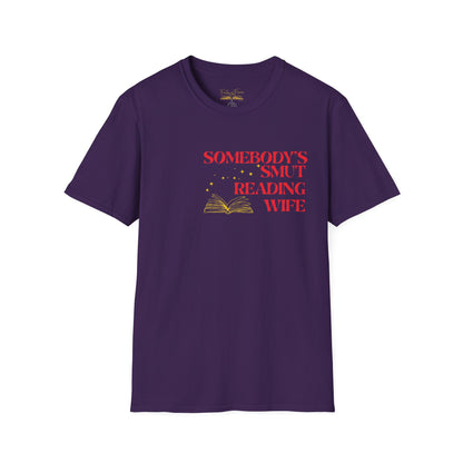 Somebody's Smut Reading Wife Cotton (red script) T-Shirt