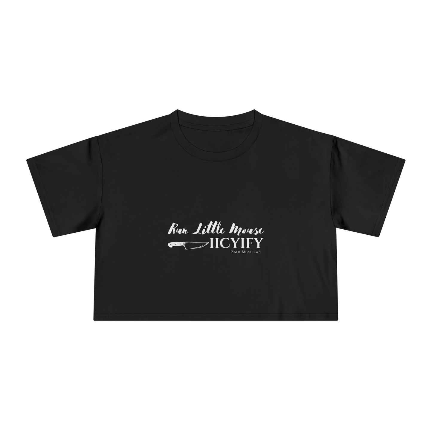 Run Little Mouse Dark Crop Tee