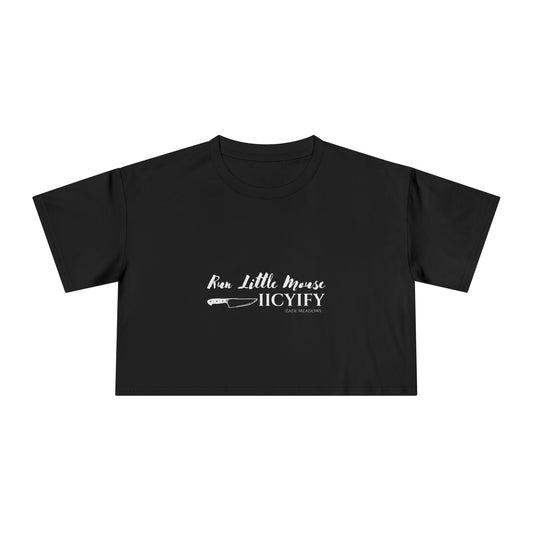 Officially Licensed Run Little Mouse Dark Crop Tee