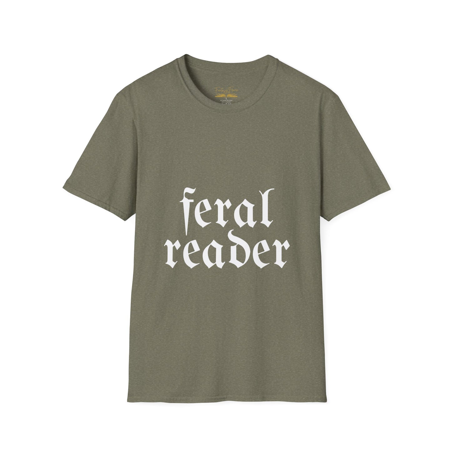 Feral Reader (white script) T-Shirt