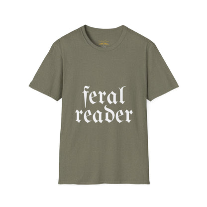 Feral Reader (white script) T-Shirt