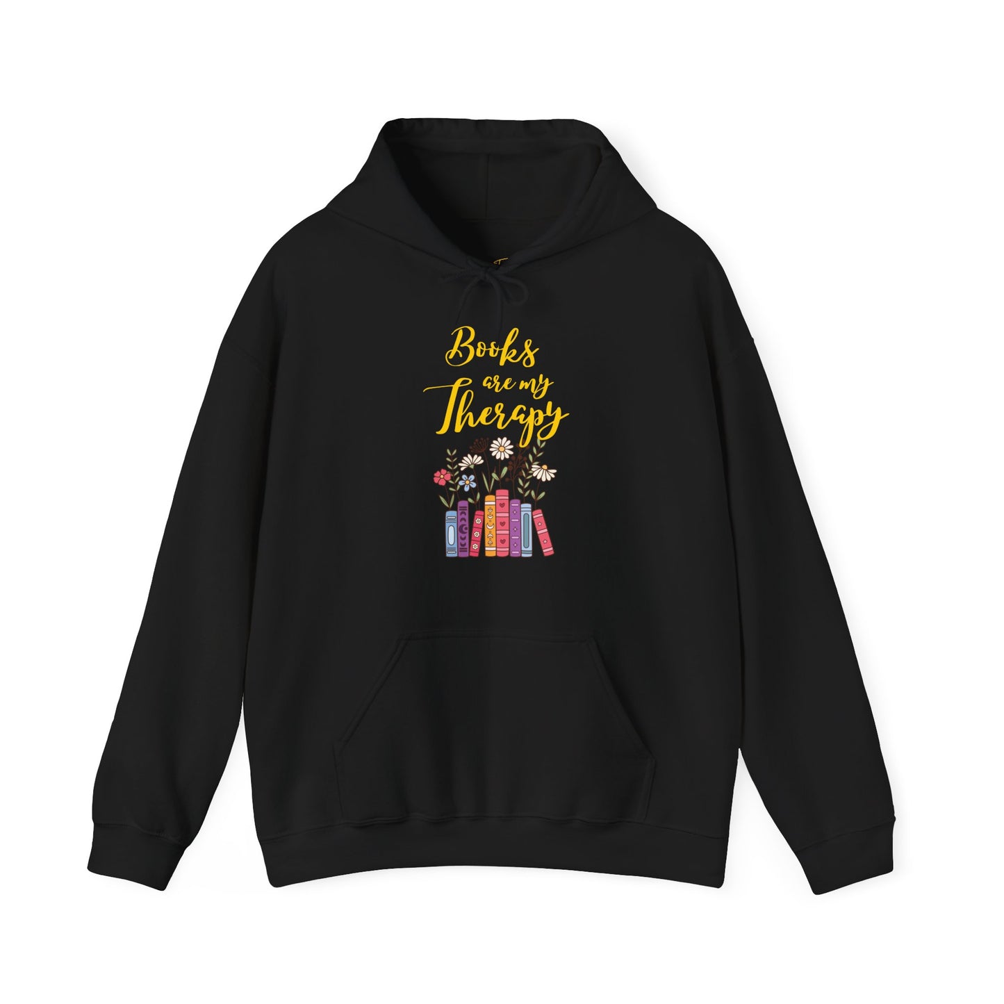 Books Are My Therapy (yellow script) Hoodie