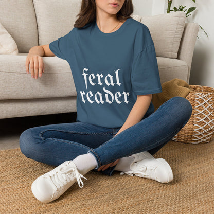 Feral Reader (white script) T-Shirt