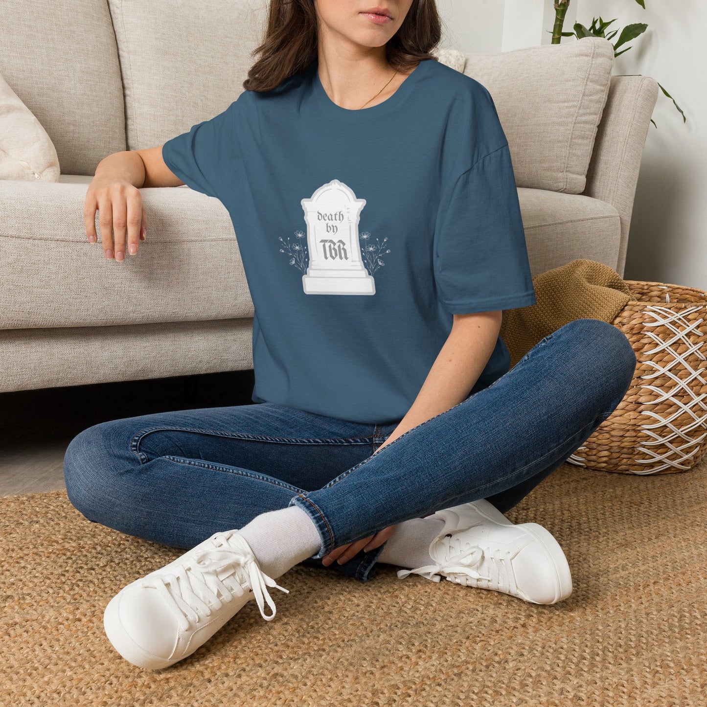 Death by TBR (grey script) Cotton T-Shirt