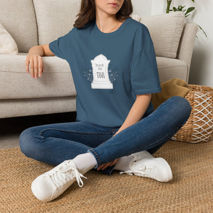 Death by TBR (grey script) Cotton T-Shirt