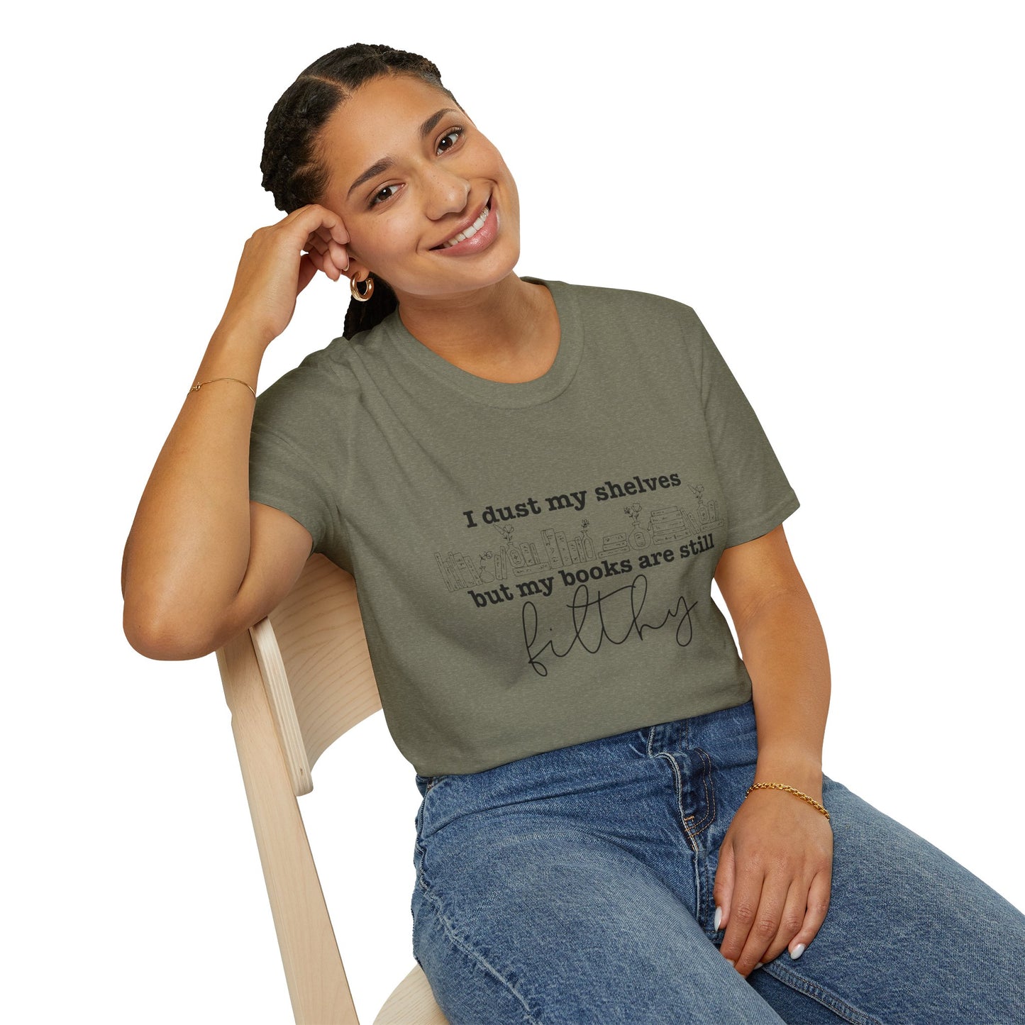 I Dust My Shelves Cotton T-Shirt