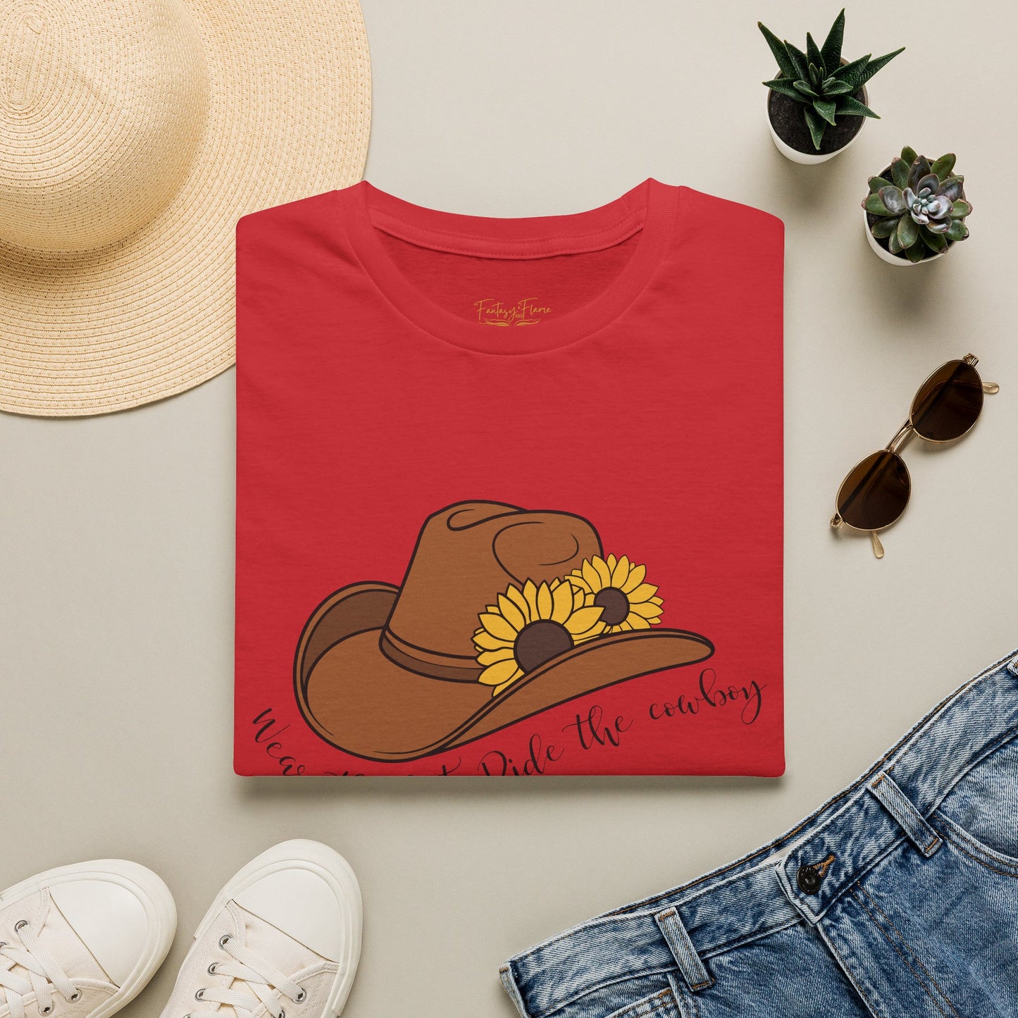 Ride The Cowboy (black script) cotton T-shirt
