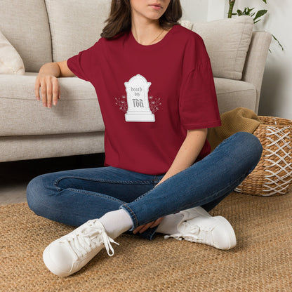 Death by TBR (grey script) Cotton T-Shirt