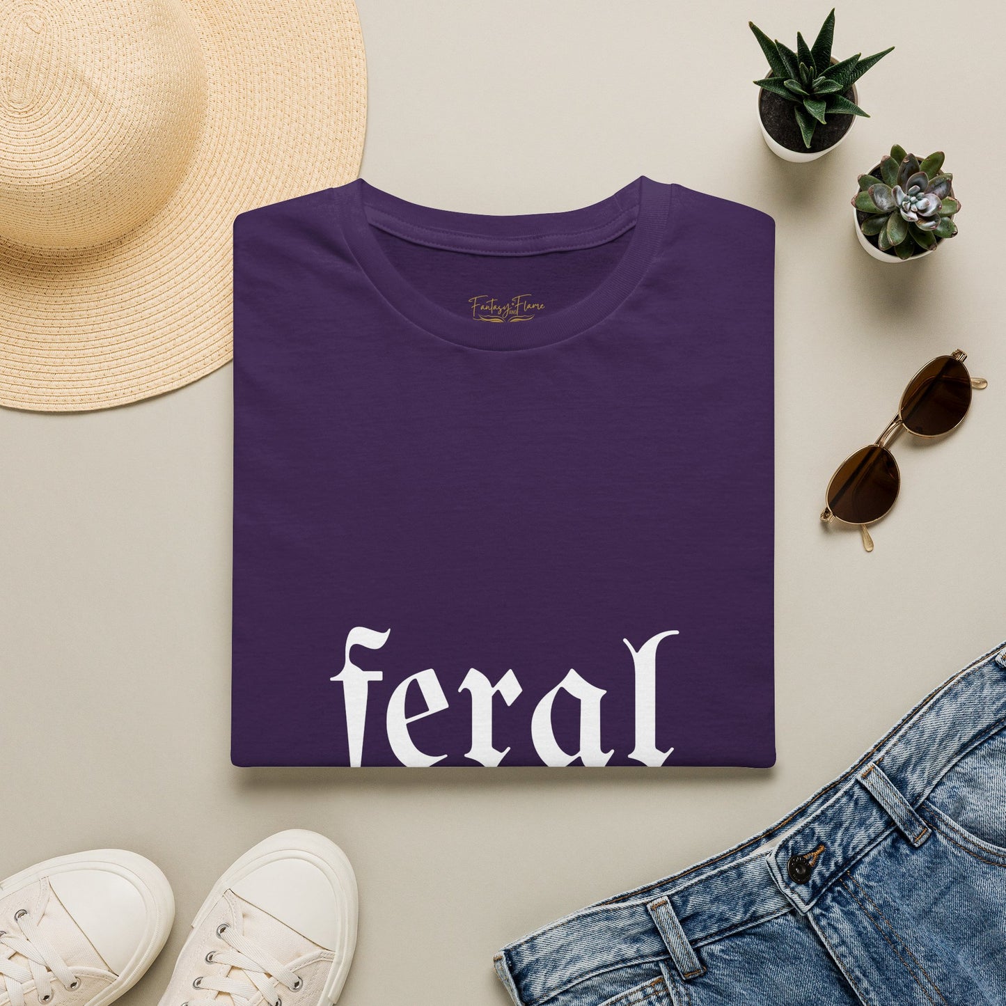 Feral Reader (white script) T-Shirt