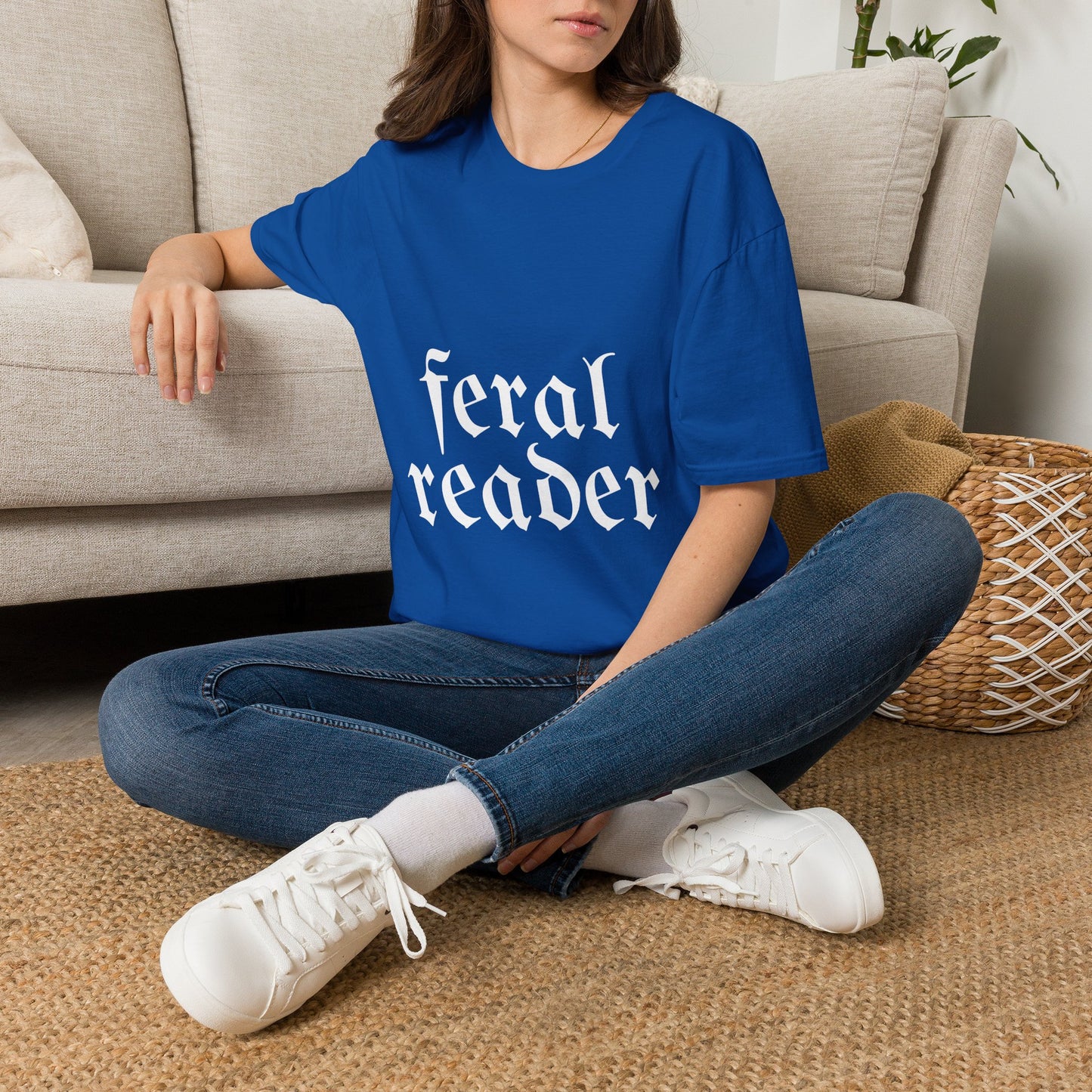 Feral Reader (white script) T-Shirt