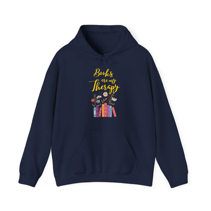 Books Are My Therapy (yellow script) Hoodie