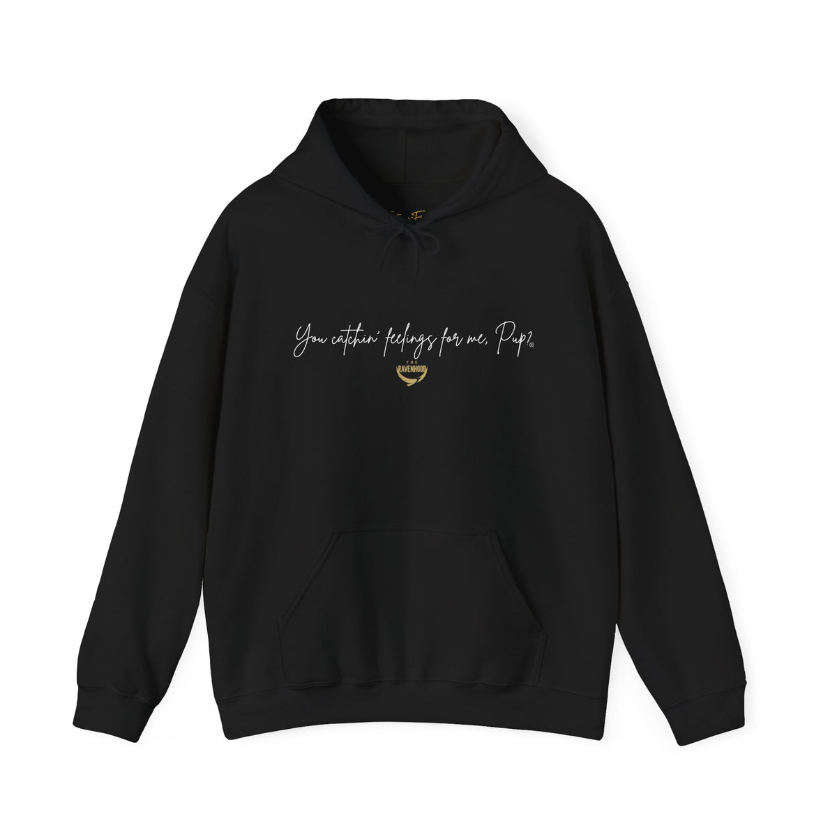 Officially Licensed Catching Feelings Black Script Hoodie