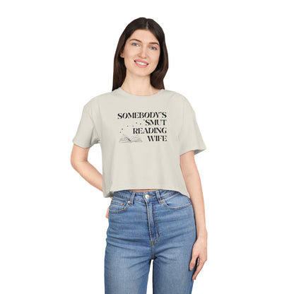 Somebody's Smut Reading Wife Crop Tee