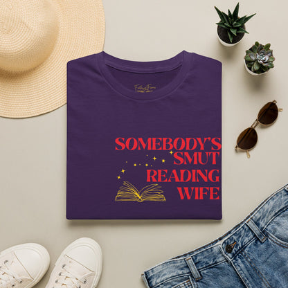 Somebody's Smut Reading Wife Cotton (red script) T-Shirt