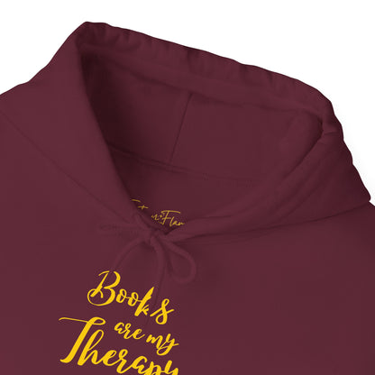 Books Are My Therapy (yellow script) Hoodie