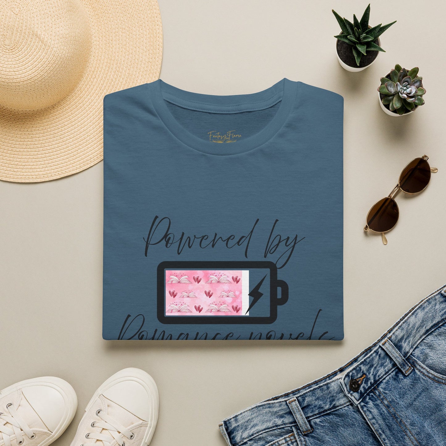 Powered By Romance Novels Cotton T-Shirt