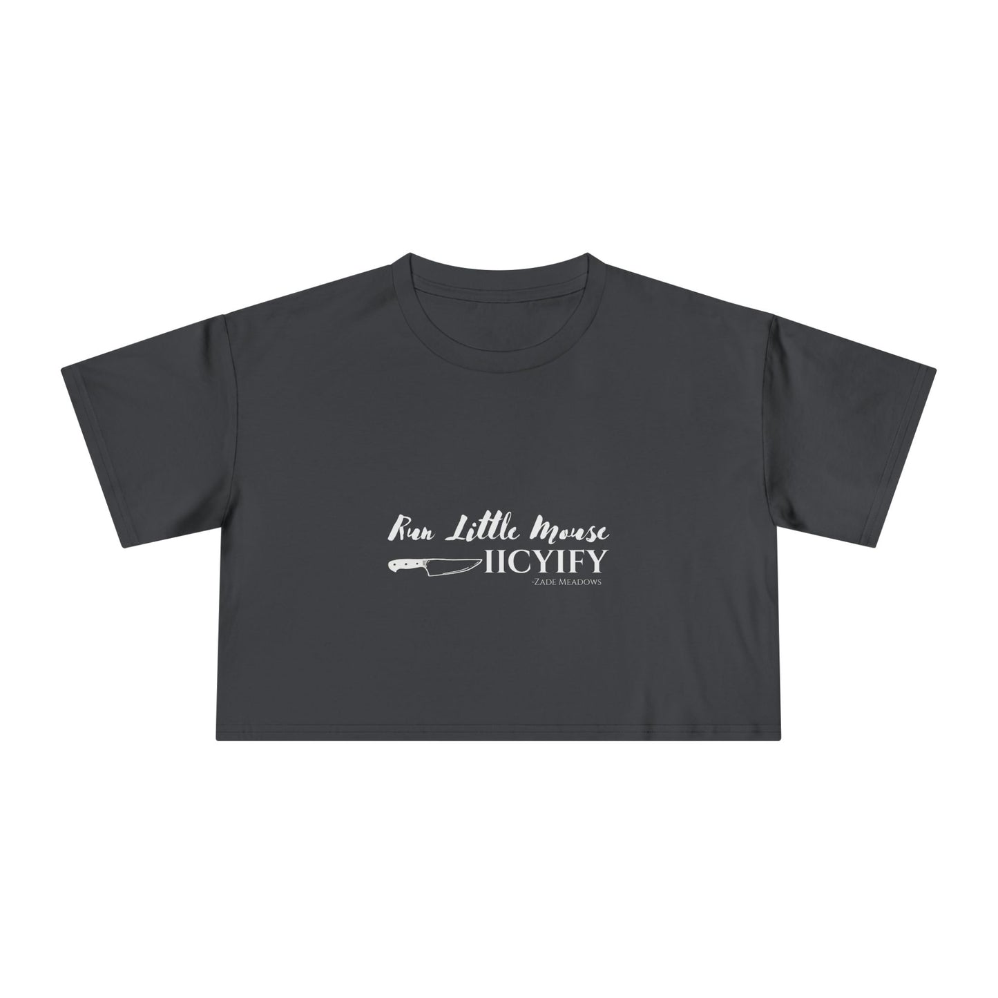 Run Little Mouse Dark Crop Tee